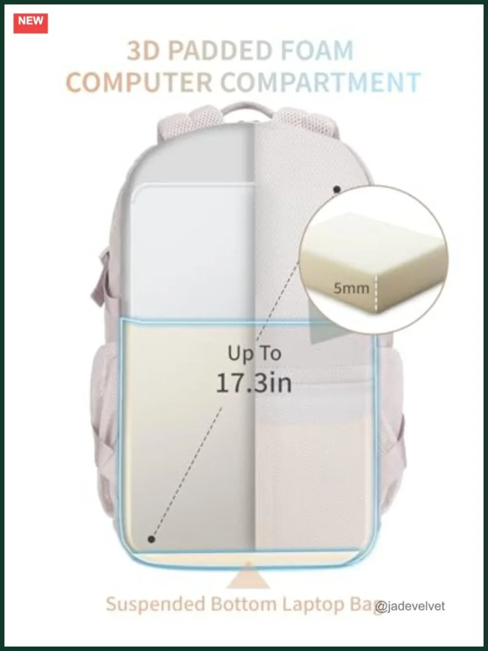 17.3 inch Laptop Backpack for Women, Travel Backpack, Water Resistant, Work